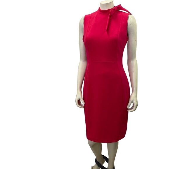Calvin Klein Sleeveless‎ Knee-Length Dress Bow Accent & Back Zipper Closure 8 - Picture 1 of 7